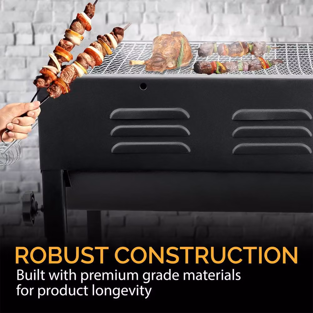 Crystals Portable Tabletop Charcoal BBQ Grill in Black, Enamelled Steel – 5