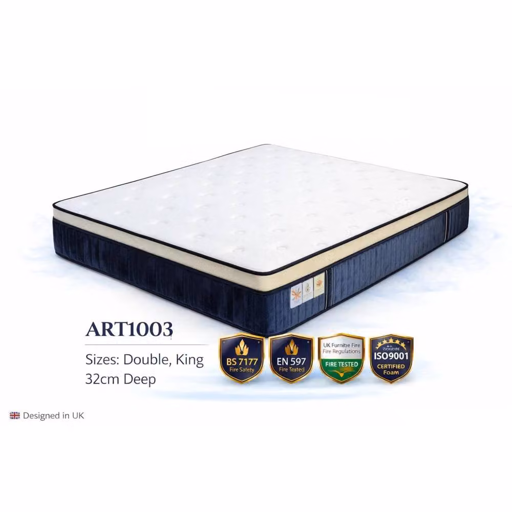 Artesa Soul Medium-Firm Euro Top King Size Mattress in White, W: 150 cm, L: 200 cm, H: 32 cm – 4