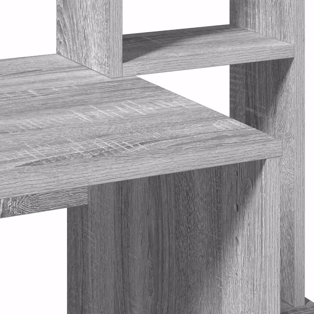 Berkfield Home Computer Desk with Shelves in Grey Sonoma, W/D/H: 100 x 45 x 140 cm – 4