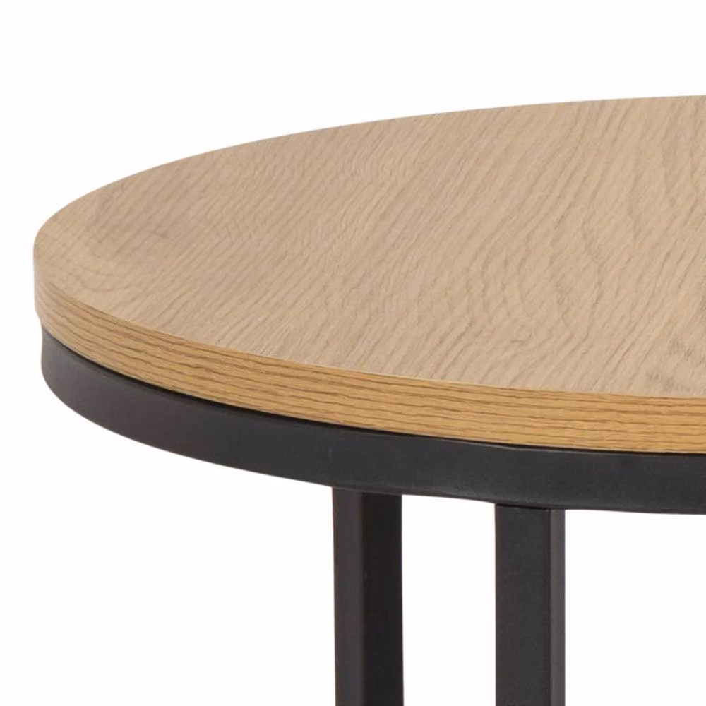 Wyld Haus Odense Round Nesting Coffee Table Set in Wild Oak Effect and Matte Black – 4