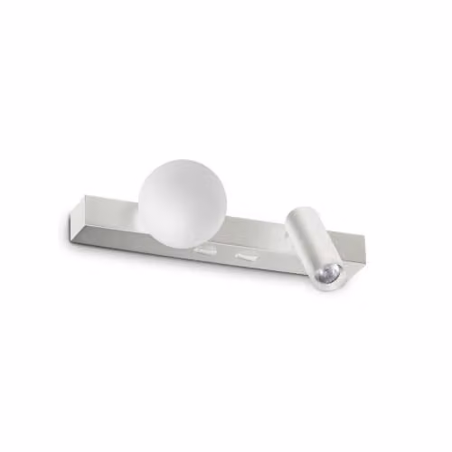 Ideal Lux Ping Pong Modern White Glass Sphere Reading Wall Light with Warm White 3000K Touch Control