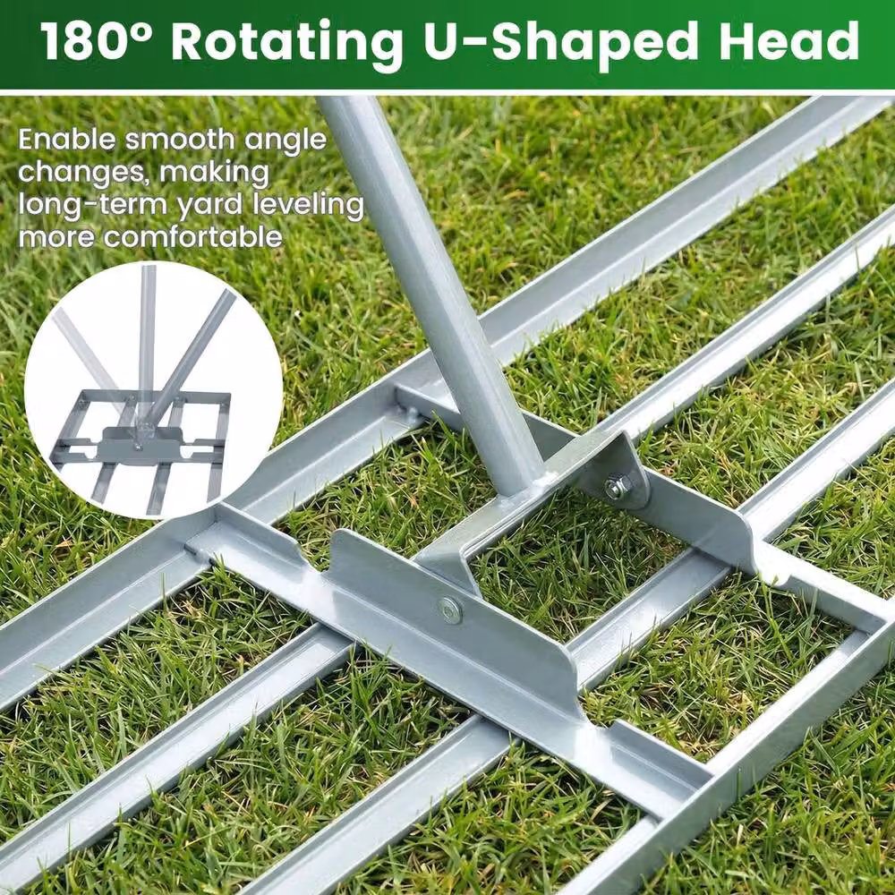 Havendro Silver Heavy Duty Metal Lawn Level Rake, W: 91 cm, D: 25 cm – 2