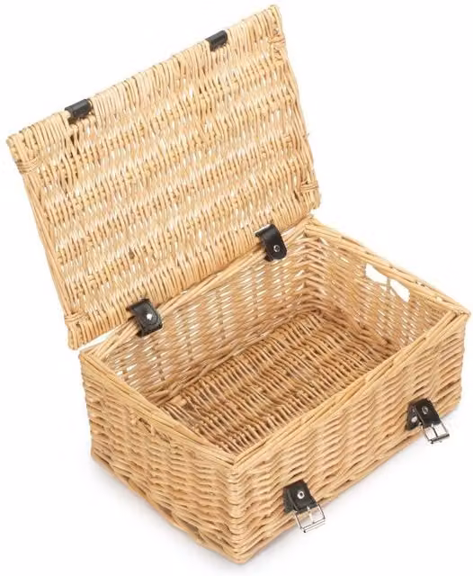 Red Hamper Unlined Buff Wicker Empty Picnic Basket in Brown, Width: 36 cm