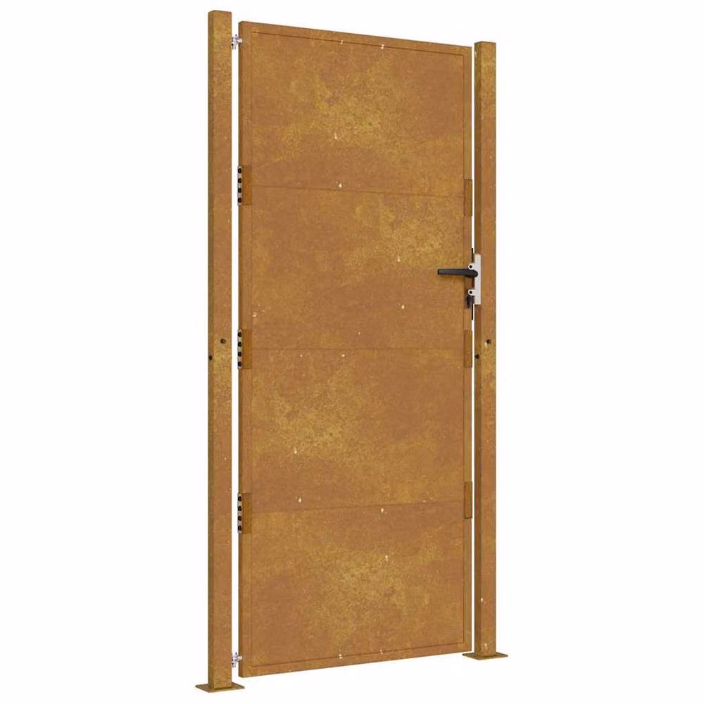 Berkfield Home Garden Gate in Brown Corten Steel, W: 105 cm, H: 180 cm – 2
