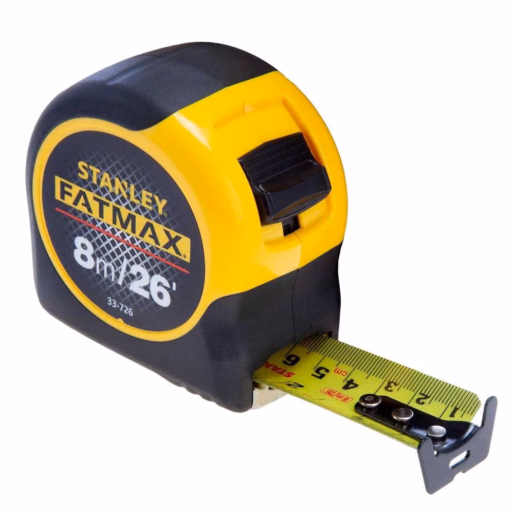 Stanley Fatmax Tape Measure in Black, 8m – 2