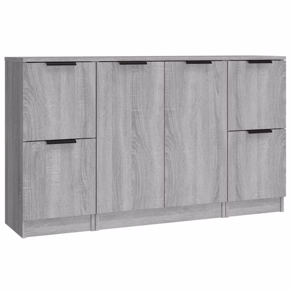 Berkfield Home 3-Piece Sideboard Set in Grey Sonoma Engineered Wood – 2