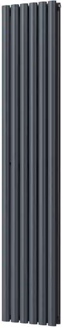 Omeara Anthracite Double Panel Vertical Radiator, W: 34.8 cm, H: 180 cm