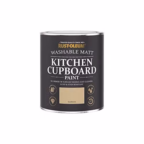 Rust-Oleum Sandstorm Yellow Kitchen Cupboard Paint in a Matt Water-Based Finish, 750ml – 4