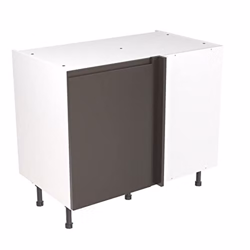 Kitchen Kit Graphite Matt Blind Corner Base Cabinet with J-Pull Doors, W: 100 cm, H: 87 cm, D: 65 cm