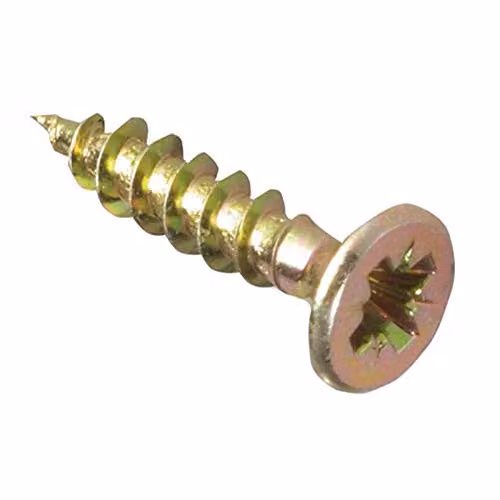Forgefix Pozidriv Self-Countersinking Screw, Galvanised Yellow, 4.0 x 15 mm
