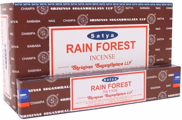 Satya Rainforest Incense Sticks, 12 Pack, Red and Brown