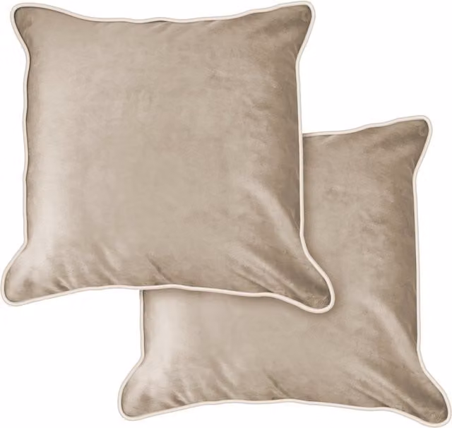 NewEdgeBlinds Square Velvet Cushion Cover in Beige and Brown