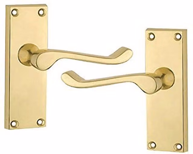 Golden Grace Brass Door Handles in Gold