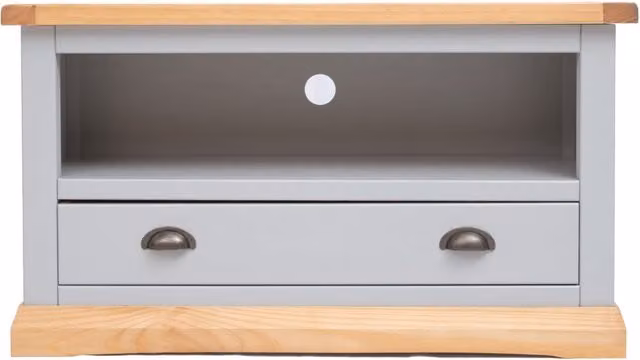 Cabinet Bits Bomporto Grey 1 Drawer TV Cabinet in Waxed Pine