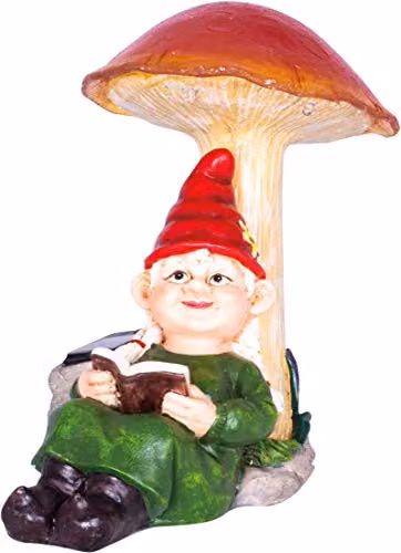 St Helens Home & Garden Solar Lady Gnome Garden Ornament with Red Hat – 1