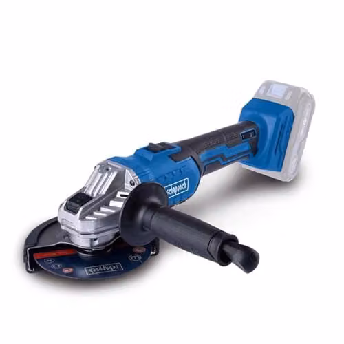 Scheppach C-AG125-X Blue Cordless Angle Grinder, 20V IXES Series, 125mm Disc, 2500-10000rpm, Brushless Motor, Bare Tool