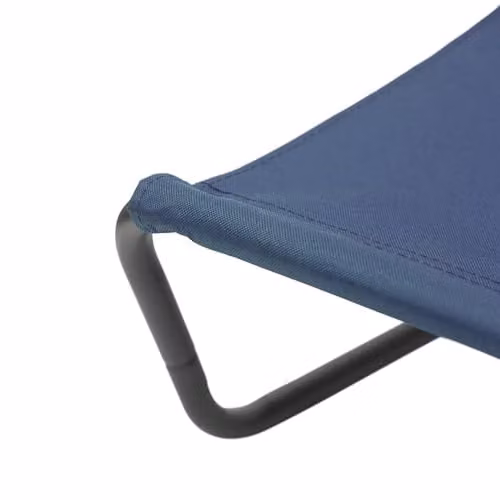 Harbour Housewares Navy and Black Textilene Sun Lounger with Powder Coated Steel Frame – 3