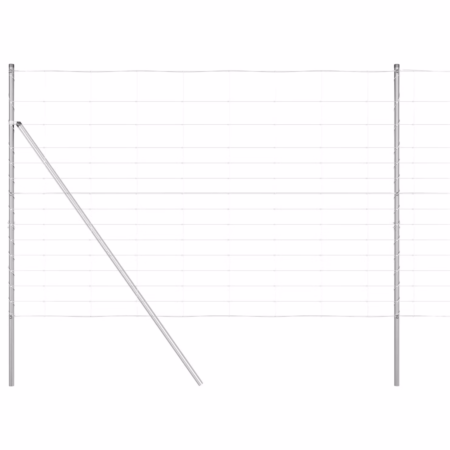 Berkfield Home Field Fence Galvanised Steel in Silver, H 1.6 m x W 25 m – 2