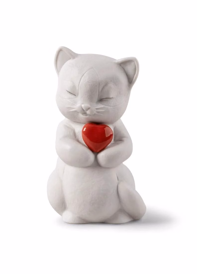 Lladró Whiskers Playful Kitten White Porcelain Figurine