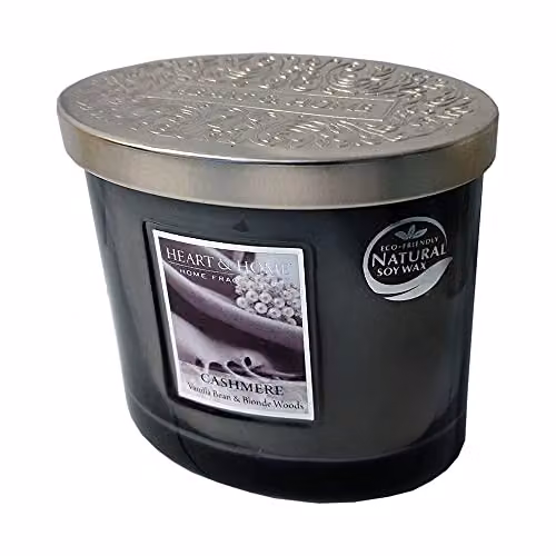 Heart and Home Twin Wick Ellipse Soy Wax Candle in Cashmere Mid Grey