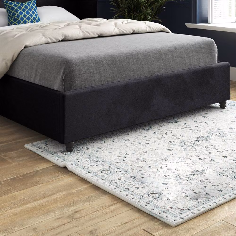 Casani Titchmarsh Chesterfield Upholstered Designer Bed Frame in Black Velvet, W/D/H: 90 x 190 cm – 5
