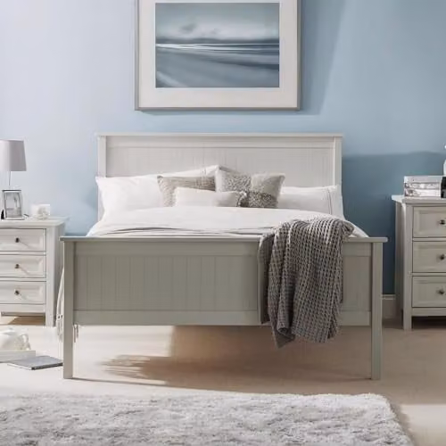 Julian Bowen Maine Solid Wood Bed Frame, Grey, W: 140 cm, D: 200 cm – 1
