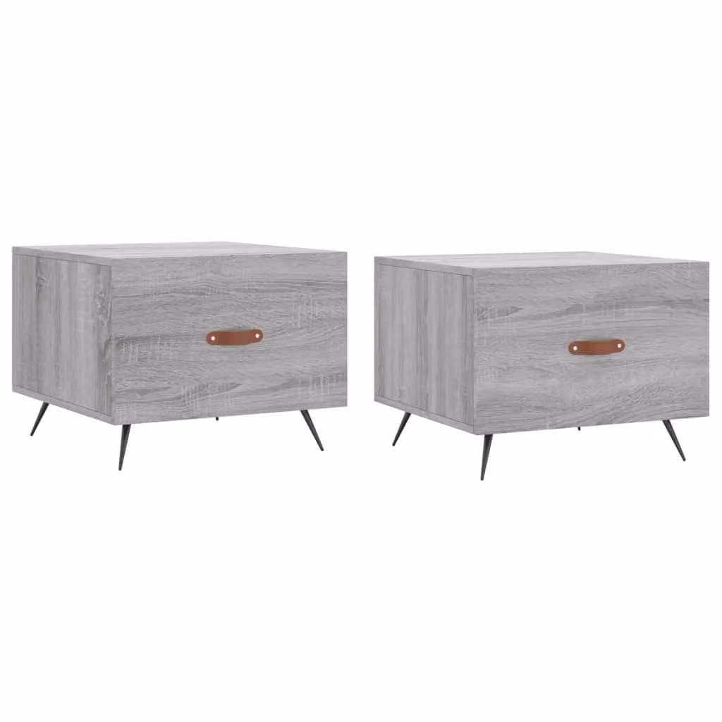 Berkfield Home Set of 2 Grey Sonoma Coffee Tables, W/D/H: 50 x 50 x 40 cm – 2