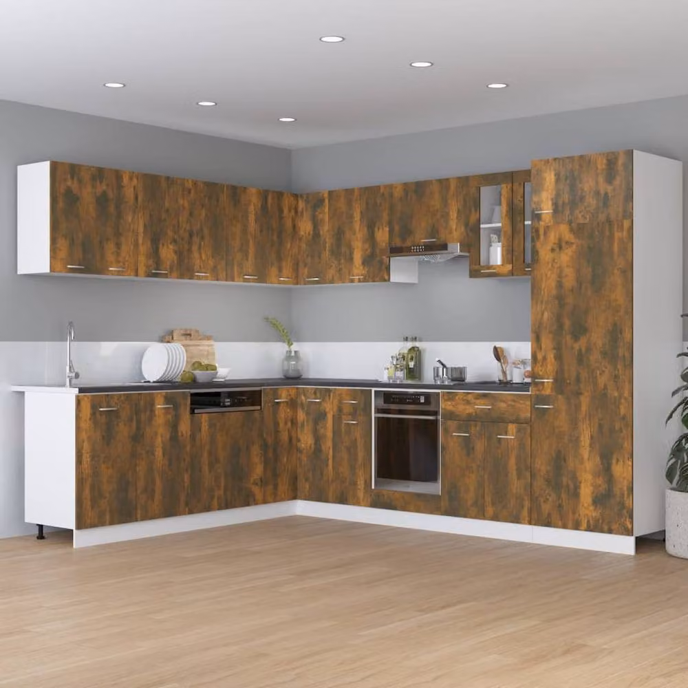 Berkfield Home Smoked Oak Kitchen Base Unit in Brown, W/D/H: 30 x 46 x 81.5 cm – 3