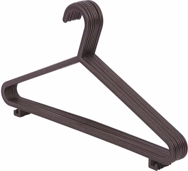Ashley Plastic Coat Hangers, Pack of 8, Black, W/D/H: 35.5 x 20.0 x 42.1 cm