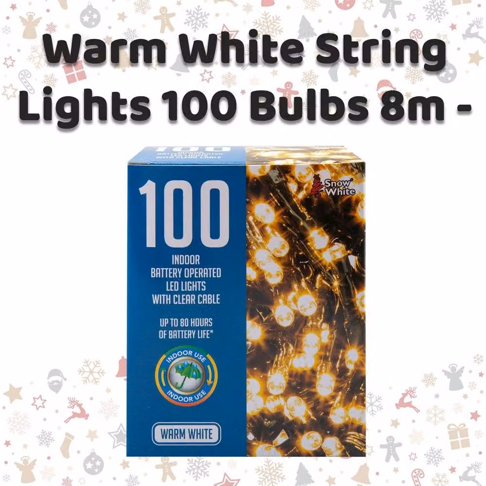 VFM e-Store Christmas Warm White LED String Lights with 100 Bulbs – 2