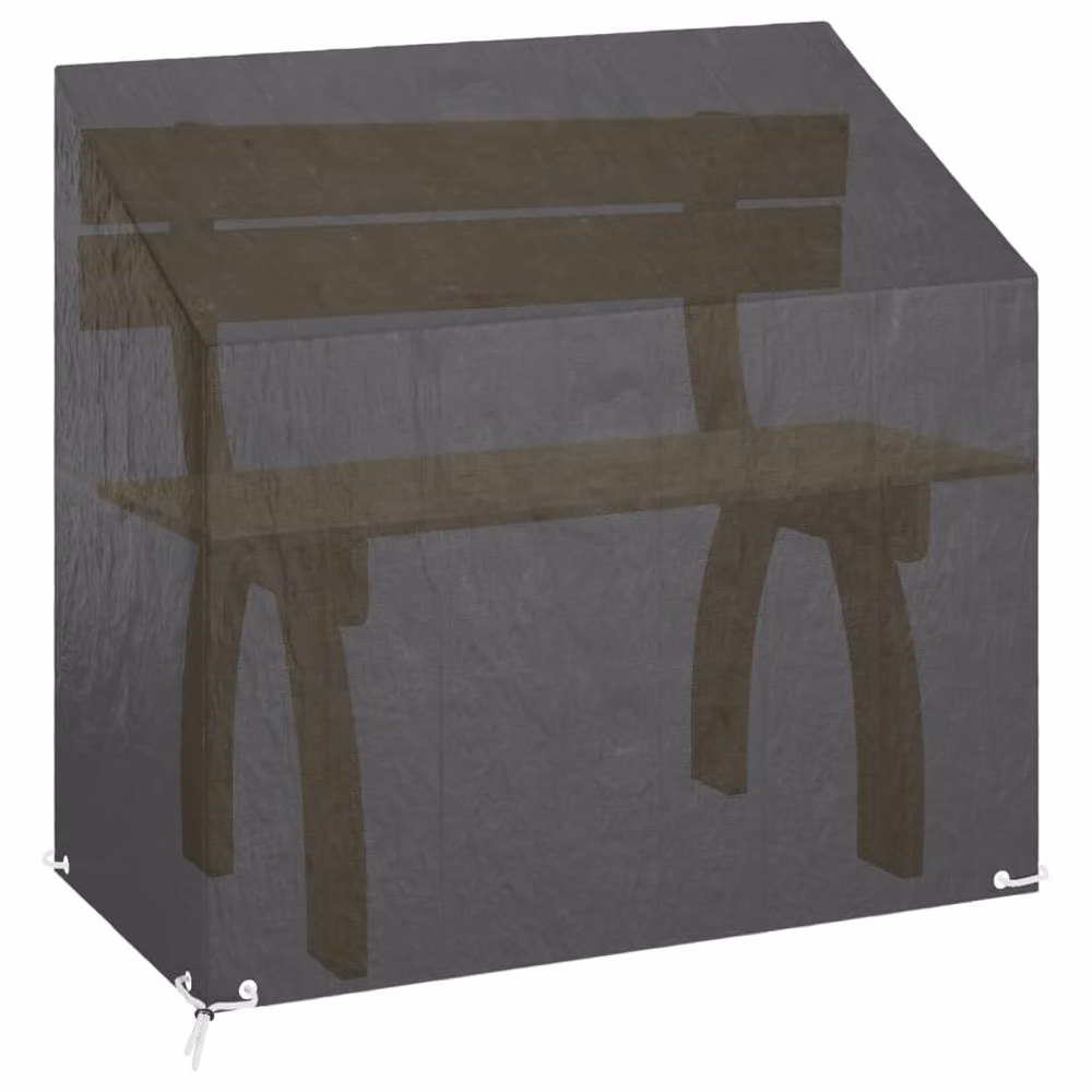 Berkfield Home Water-Repellent Garden Bench Covers, 2 Pack, Black, W: 130 cm, D: 70 cm, H: 70-88 cm – 4