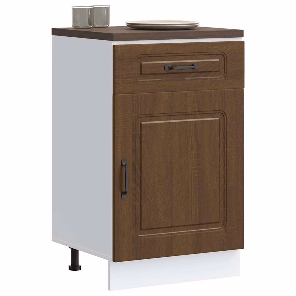 Berkfield Home Kalmar Kitchen Base Cabinet in Brown Oak Engineered Wood, W/D/H: 46.0 x 50.0 x 81.5 cm – 2