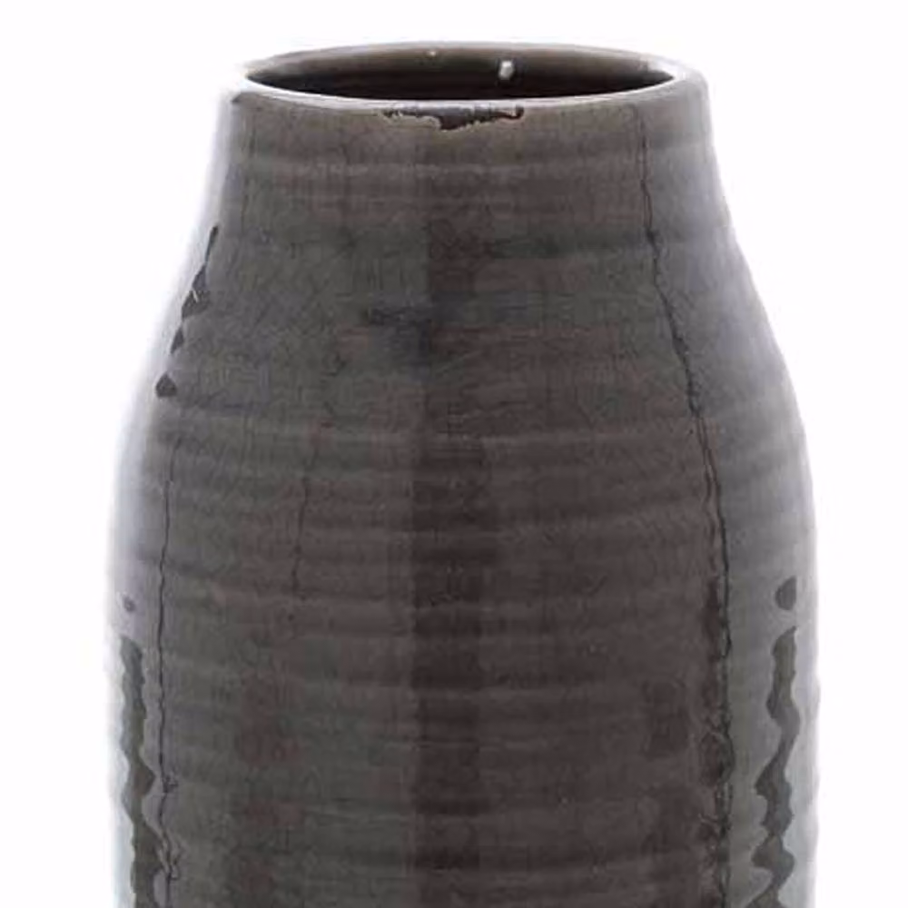 Lemon Pavilion Furniture and Decor Garda Stefanie Ceramic Vase in Grey, W: 15 cm, D: 15 cm, H: 24 cm – 2
