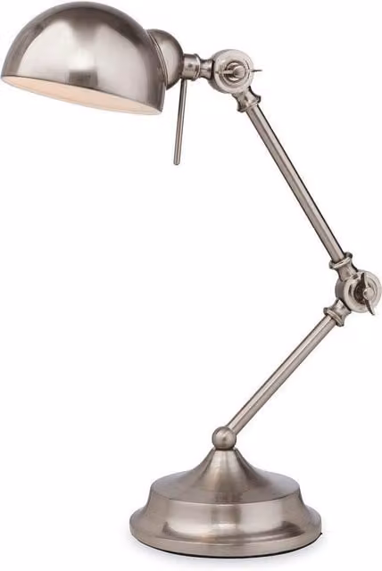 Netlighting Beau Adjustable Task Table Lamp in Grey Brushed Steel with E14 Socket