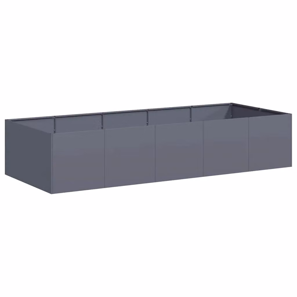 Berkfield Home Steel Planter in Anthracite, W/D/H: 200 x 80 x 40 cm – 2