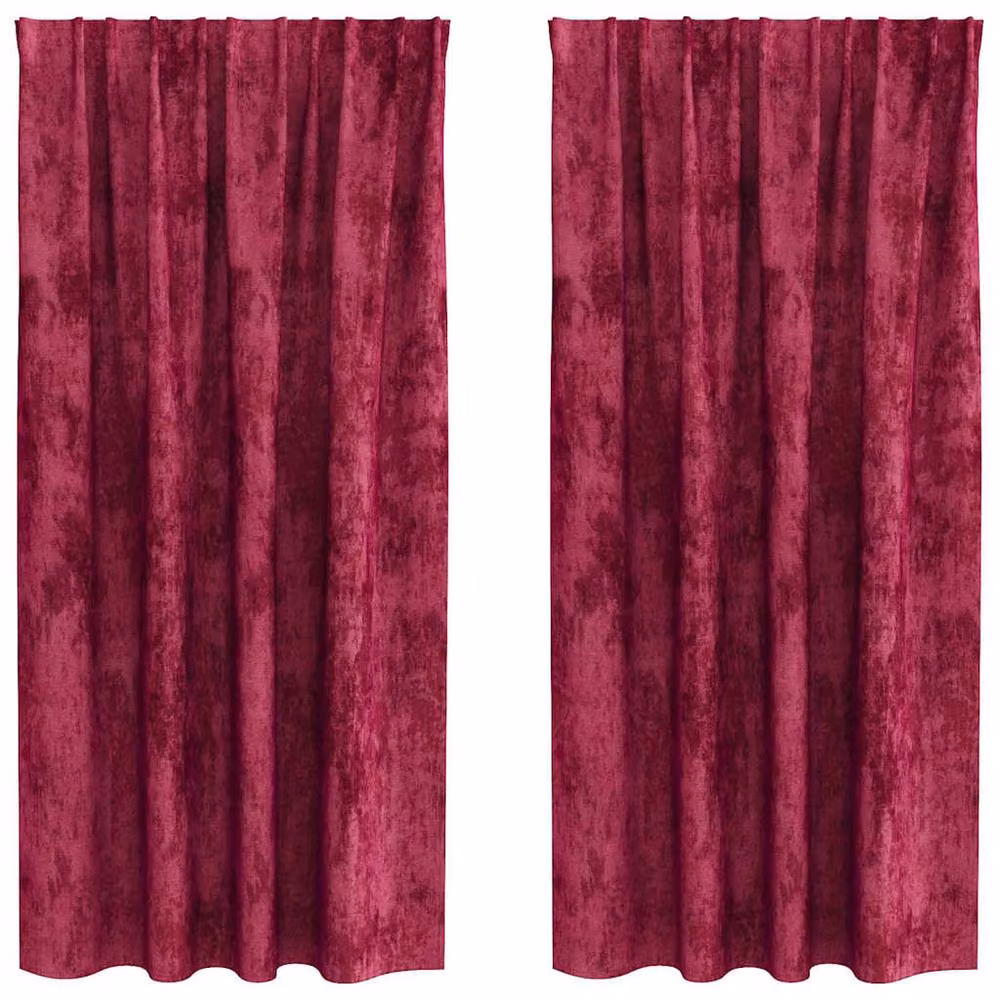 Berkfield Home Velvet Eyelet Curtains, 2 Pack, Red, H 175 x W 140 cm – 3