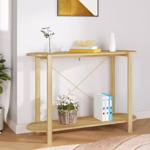 Berkfield Home Classic Console Table in Brown, W/D/H: 110 x 38 x 75 cm