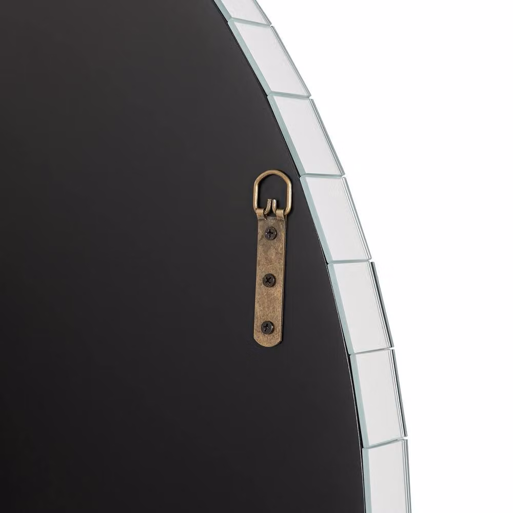 FurnitureboxUK Disco Medium Glam Round Wall Mirror in Clear, Diameter: 75 cm – 3