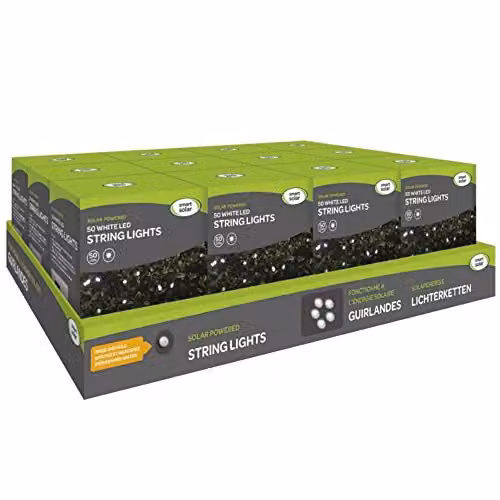 Smart Garden Products Solar Powered LED String Lights with 50 White Lights and Dusk Sensor – 2