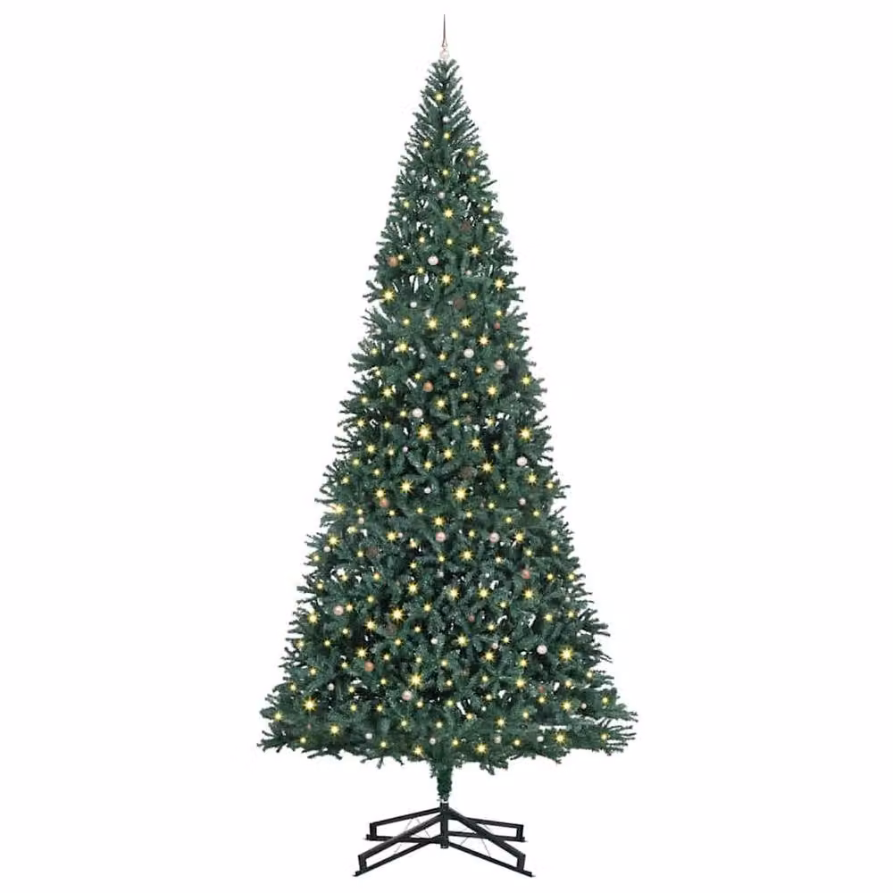 Berkfield Home Artificial Pre-lit Christmas Tree with Ball Set, Green, 500 cm – 3