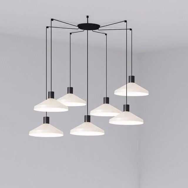 Netlighting Kombo Cluster Pendant Ceiling Light in Beige with Glass Dome and E27 Socket