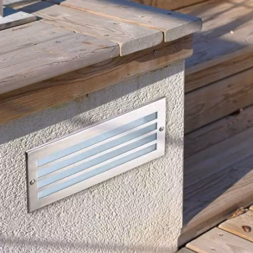 Netlighting Tamesis Outdoor Recessed Wall Light in Grey Stainless Steel with E27 Socket, IP44 Rating – 2