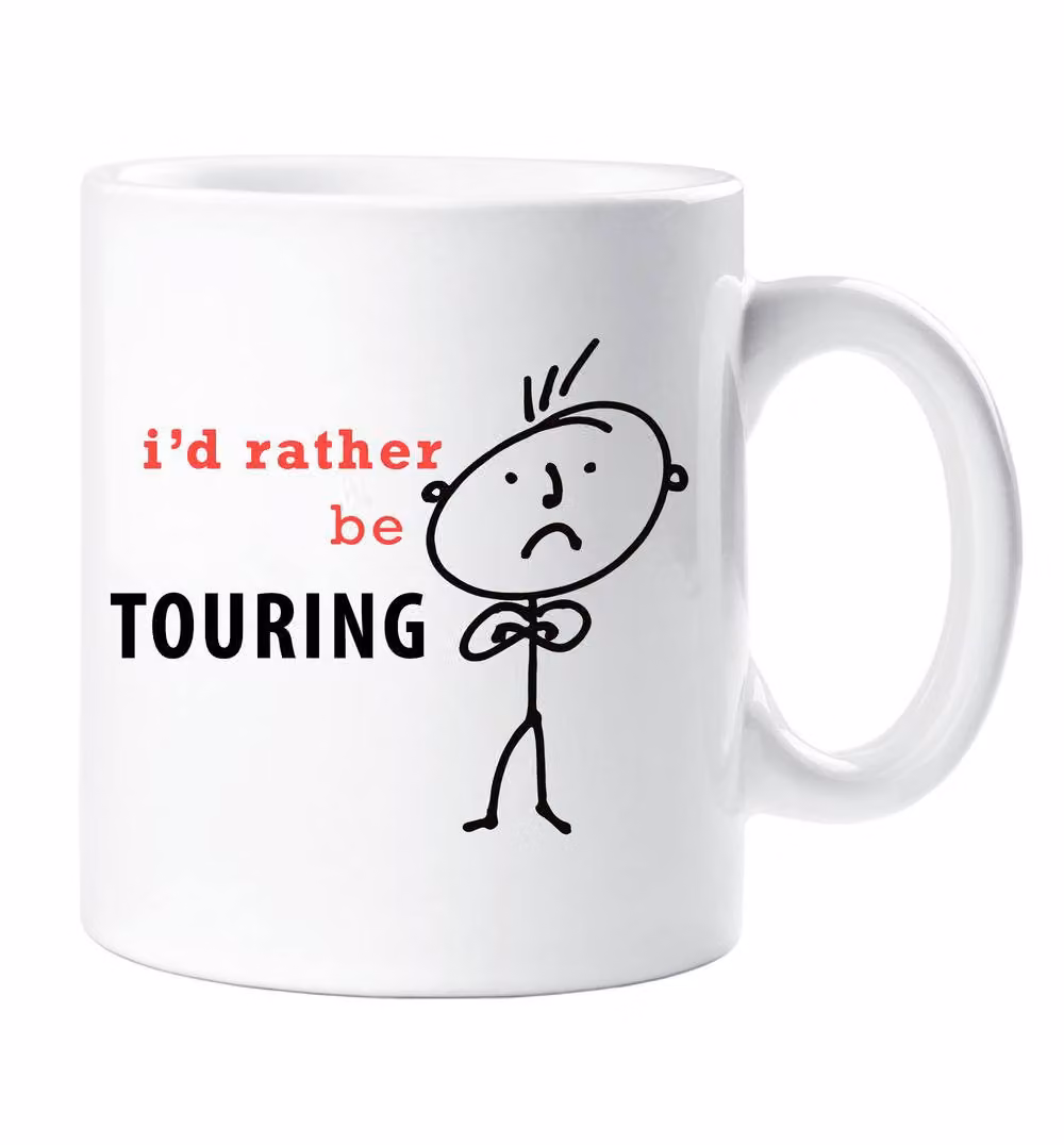 60 Second Makeover Men's I'd Rather Be Touring Ceramic Mug in White – 3