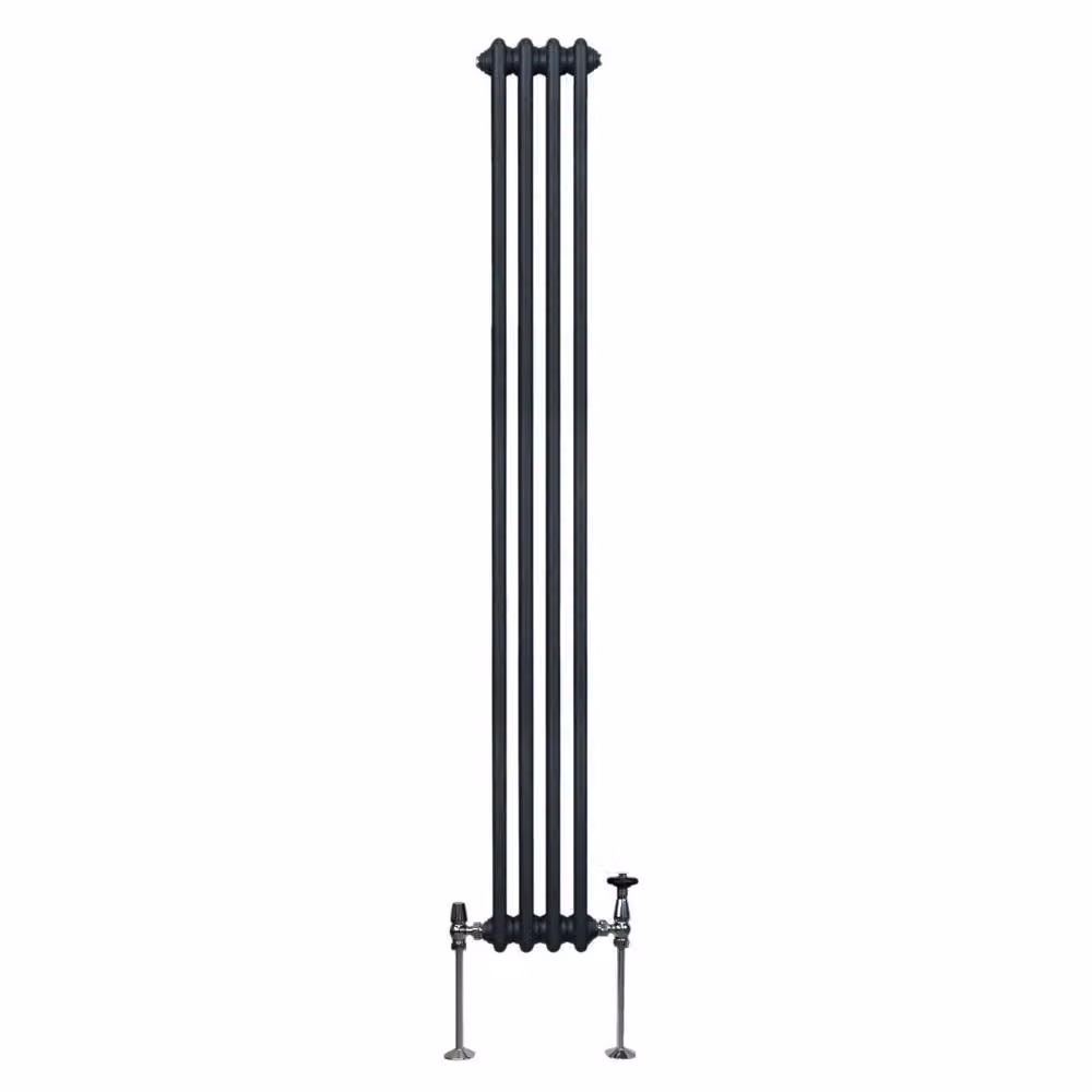 Monstershop Traditional 2 Column Steel Radiator in Anthracite Grey, H: 180 cm, W: 20.2 cm, D: 7 cm – 2
