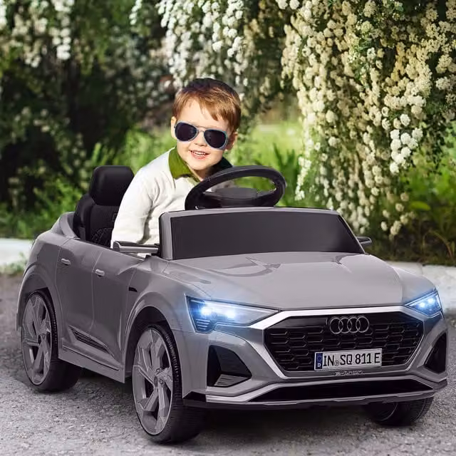 AIYAPLAY Audi Q8 e-tron Sportback Kids Electric Ride-On Car with Rechargeable Battery, Grey