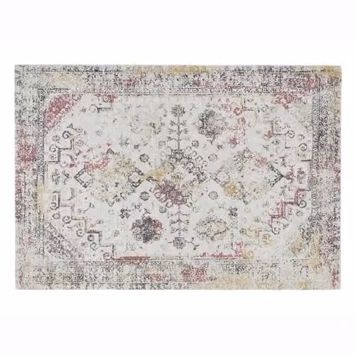 Phoenox Textiles Limited Origins Vogue Pink and Ochre Distressed Persian Design Oriental Rug, W: 160 cm, D: 230 cm