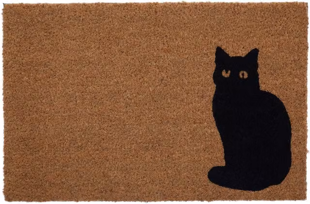Orsina Round Coir Cat Doormat in Brown, Diameter: 100 cm