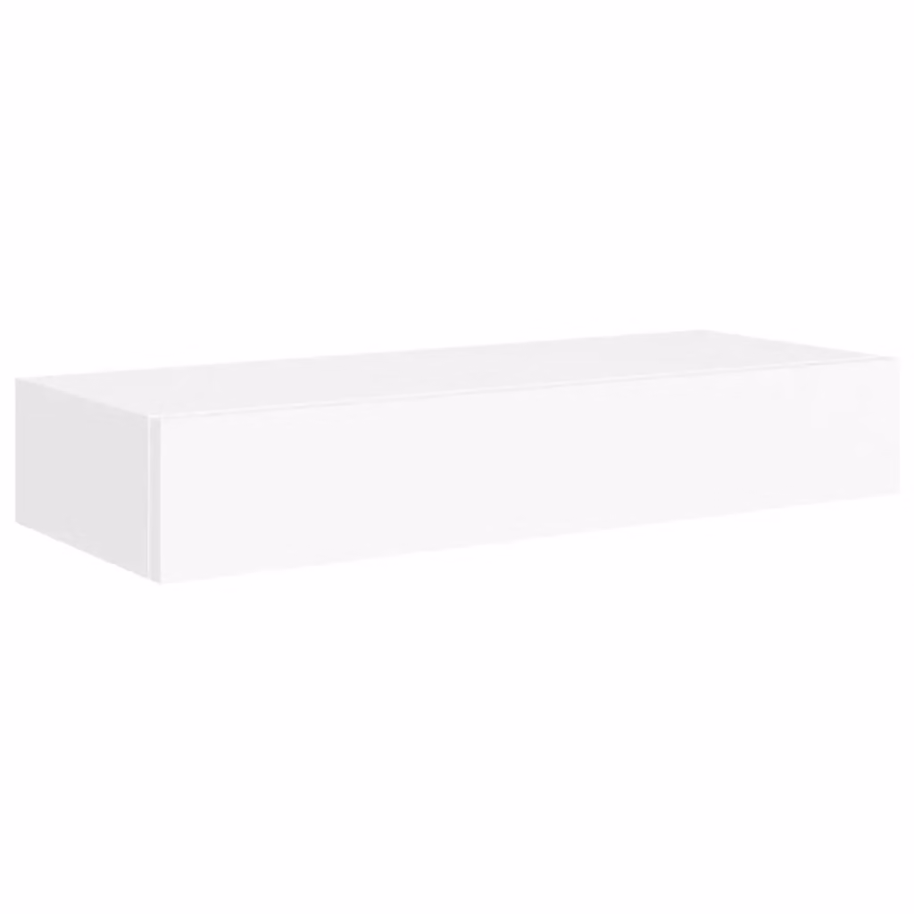 Berkfield Home Wall-mounted Drawer Shelf in White, W: 60 cm, D: 23.5 cm, H: 10 cm – 2