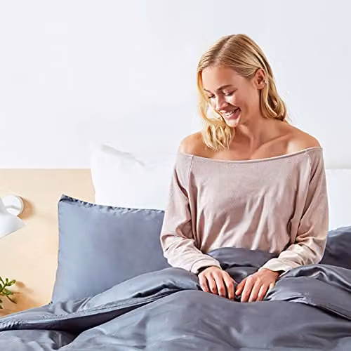 Panda London Organic Bamboo Duvet Cover in Grey, Single, W: 135 cm, H: 200 cm – 5