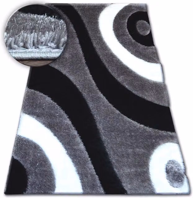 RugsX Shaggy Space Rectangular Rug in Grey and Multicolour, W/D: 80 x 150 cm – 1
